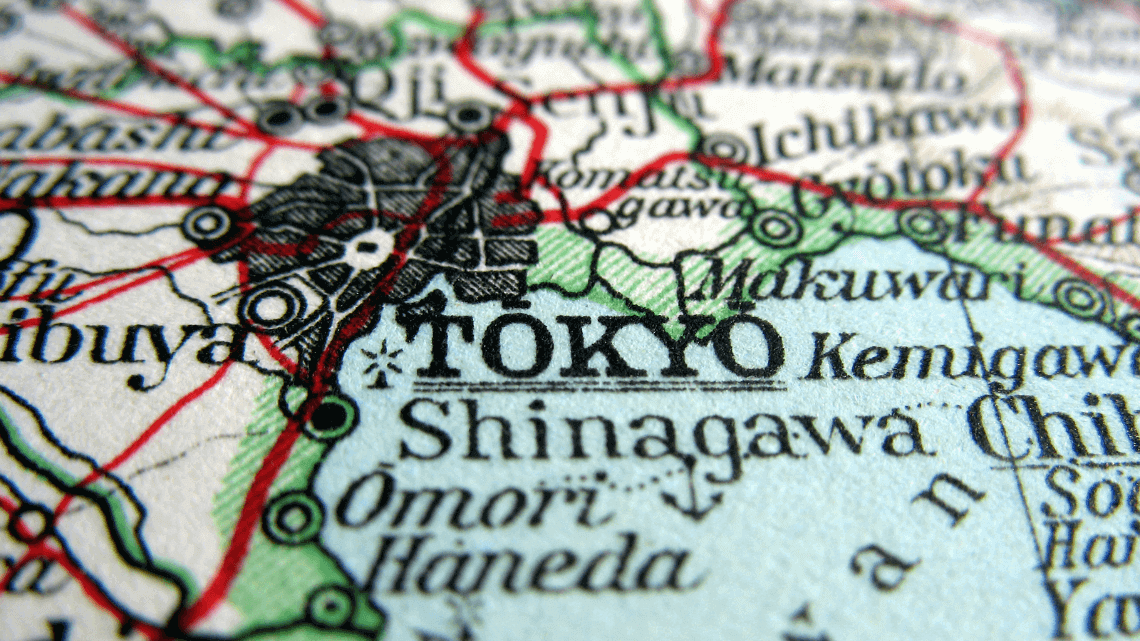日本东京的插图地图