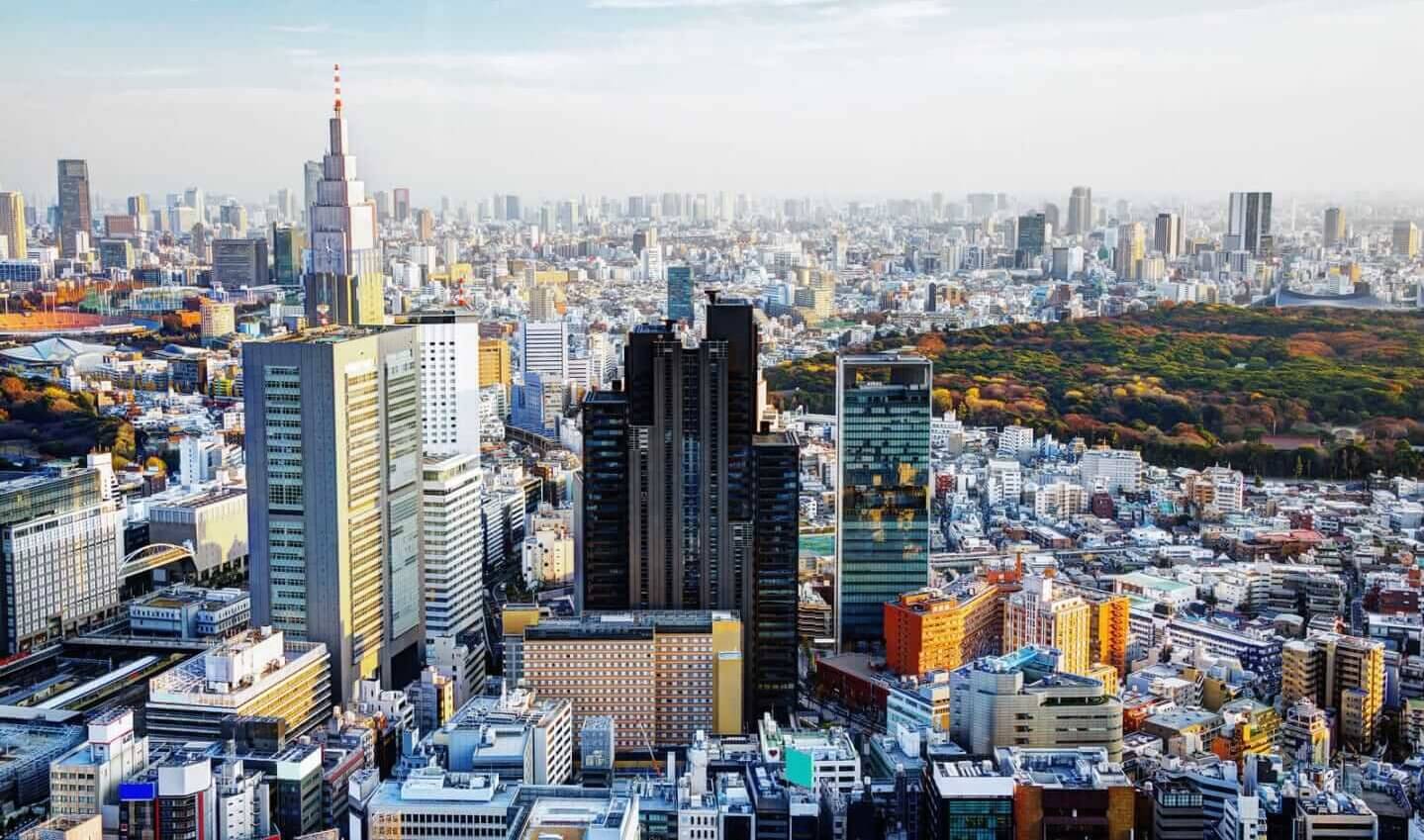 日本东京新宿区的天际线