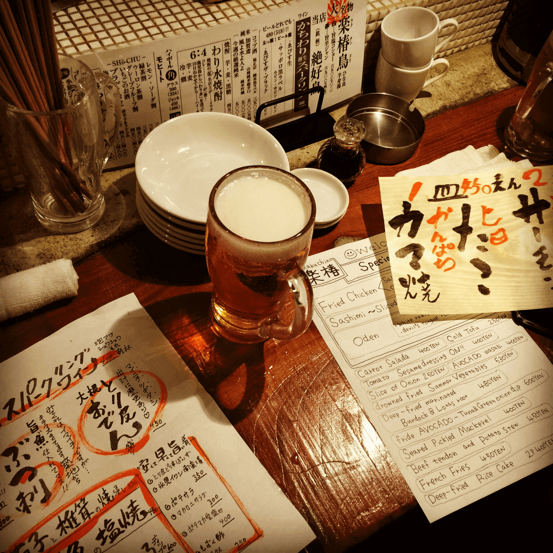 日本东京涩谷居酒屋的菜单